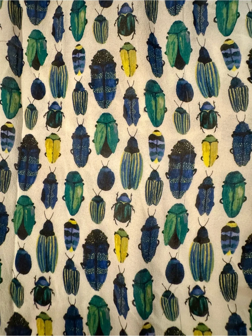 Tory Burch Beetle Scarab Print Sleeveless Silk Tank